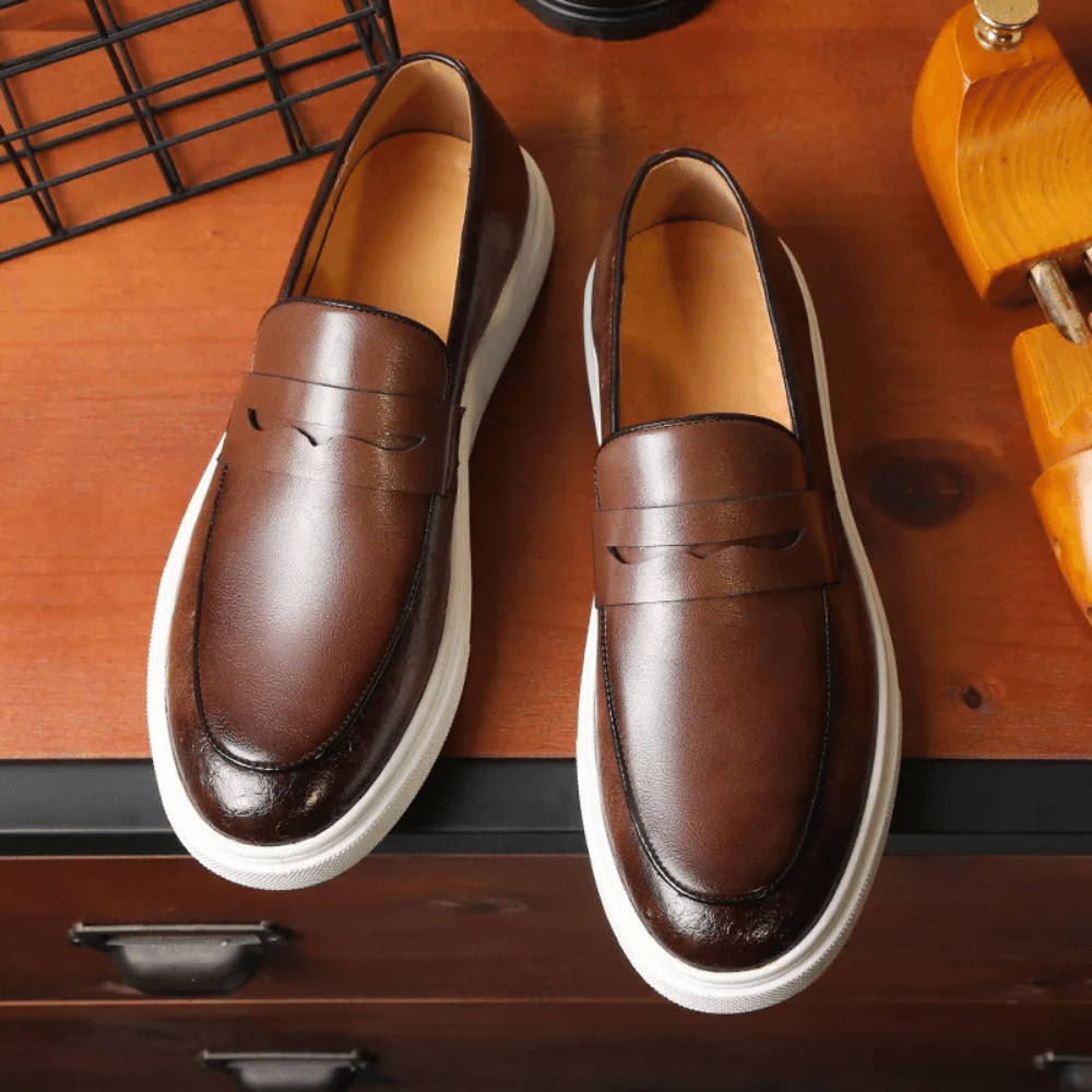 Leather Moccasin Slip-On for Men by Verno